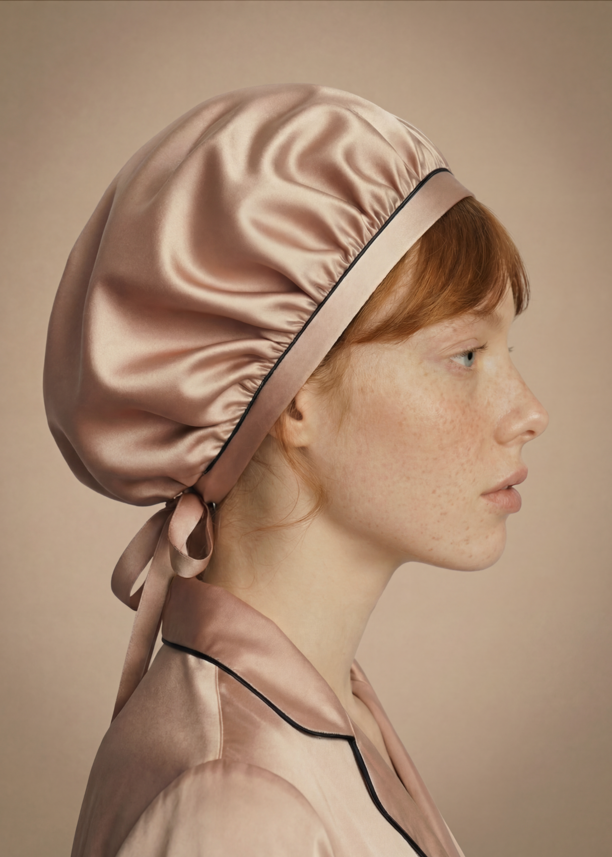 SILK HAIR BONNET ROSE GOLD
