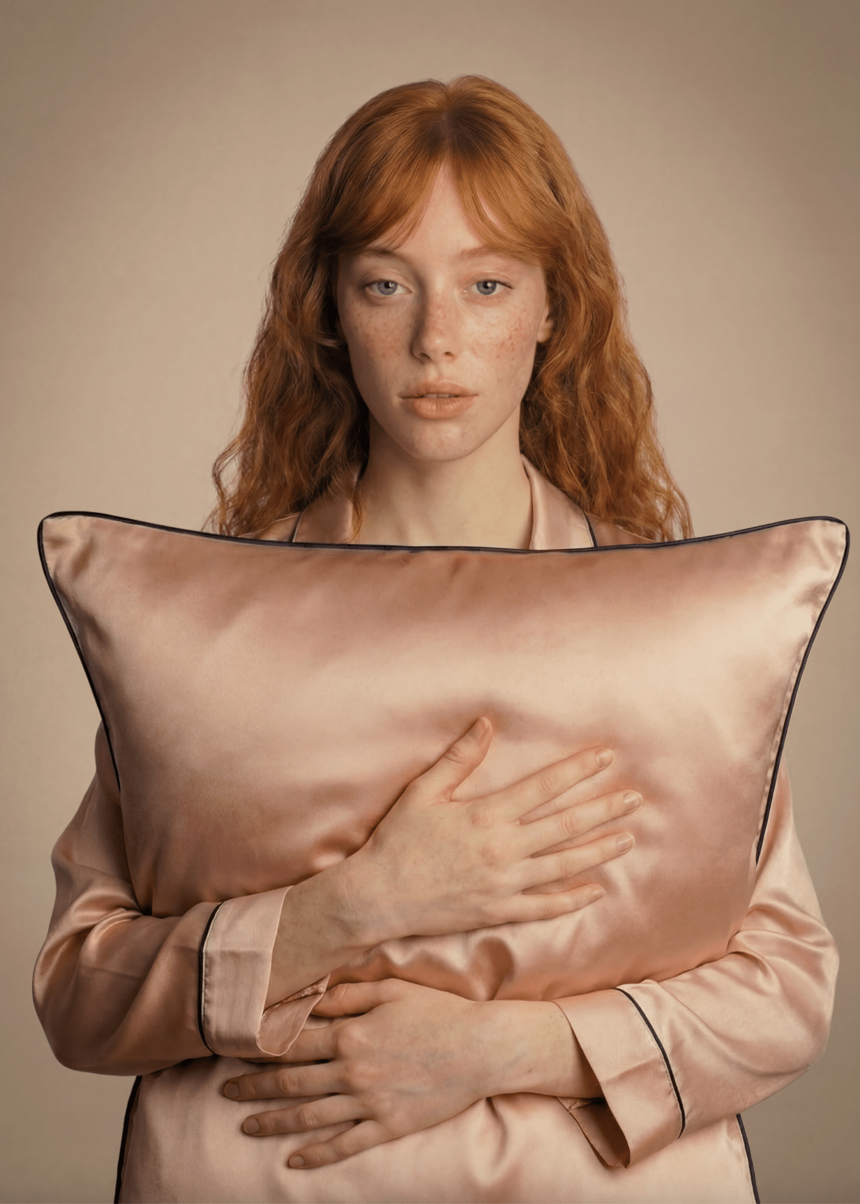 Seidenkissenbezug Roségold