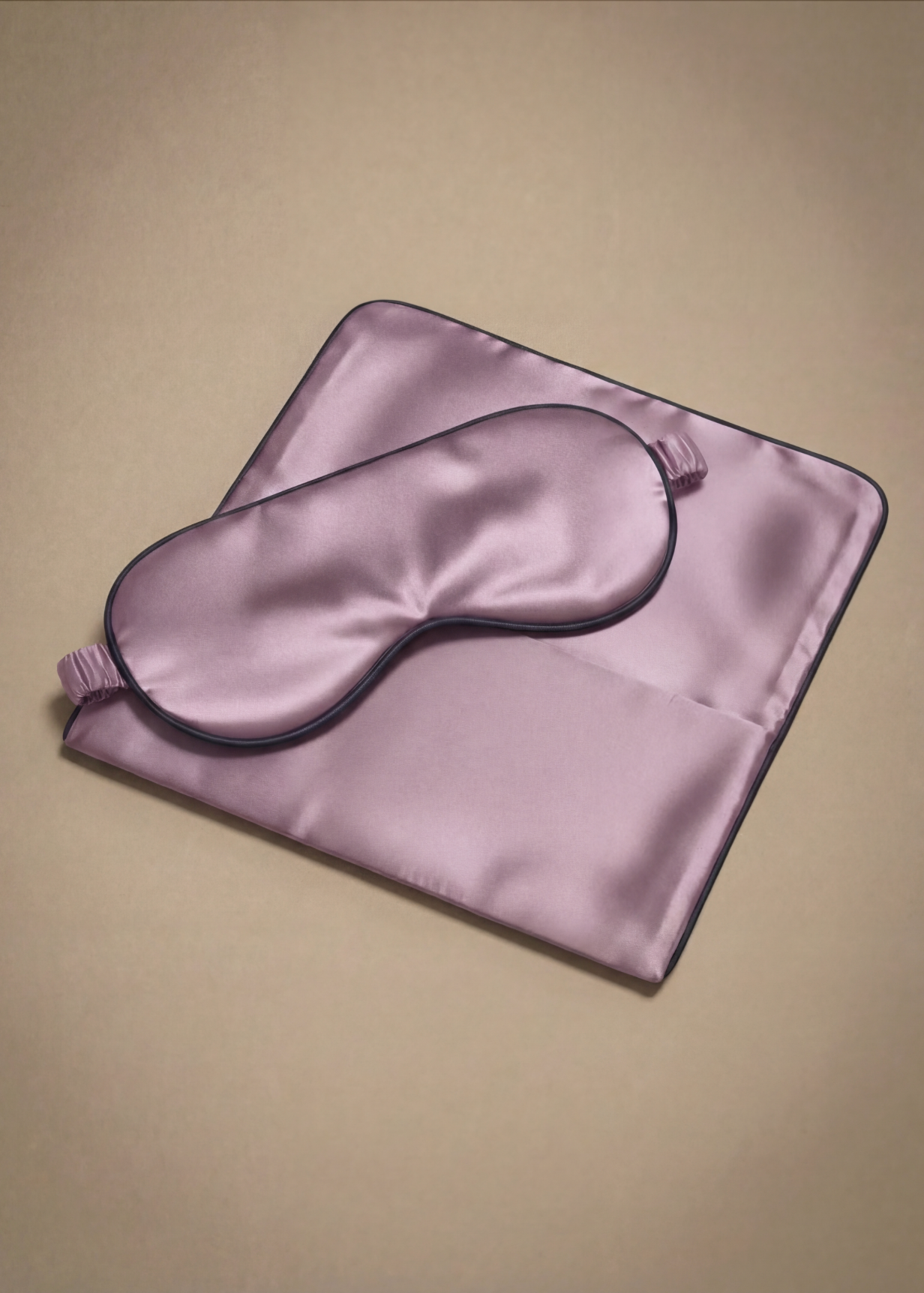 SILK EYE MASK AND COVER MULBERRY LILAC