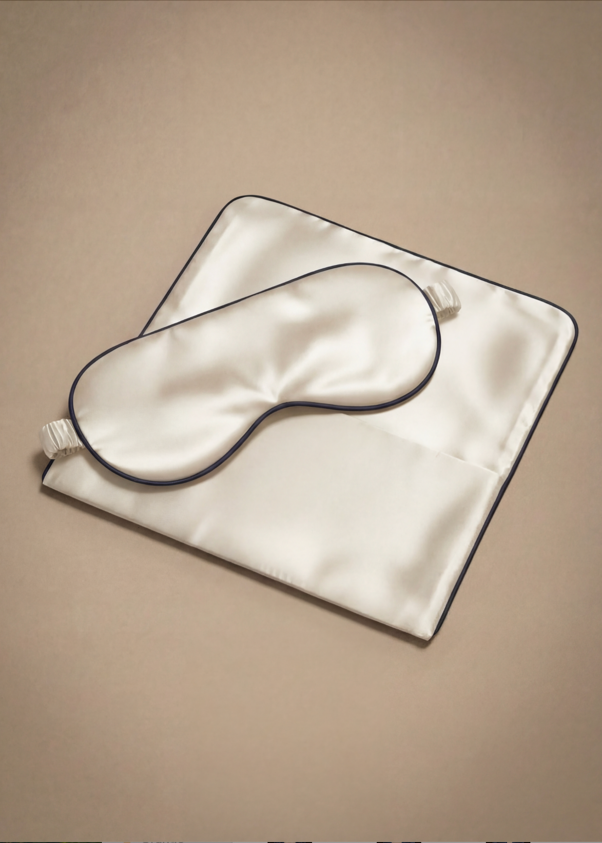 MASCHERA PER GLI OCCHI IN SETA E COPERTURA AVORIO PERLATO