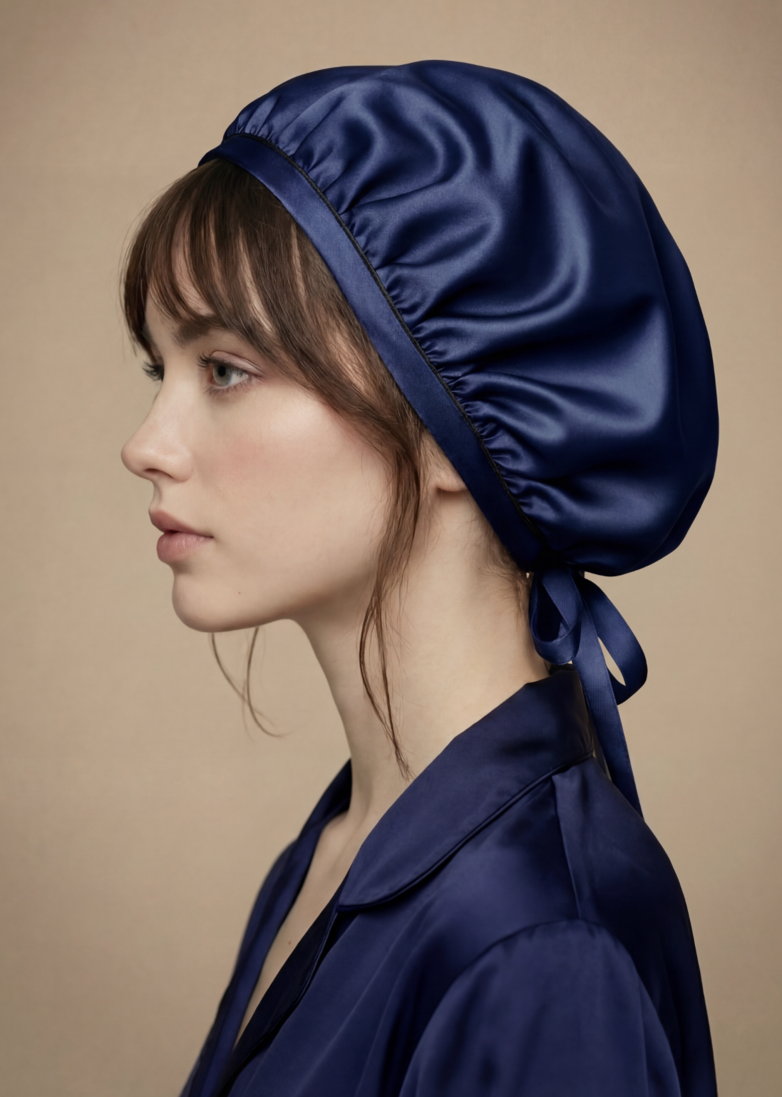 SILK HAIR BONNET MIDNIGHT BLUE