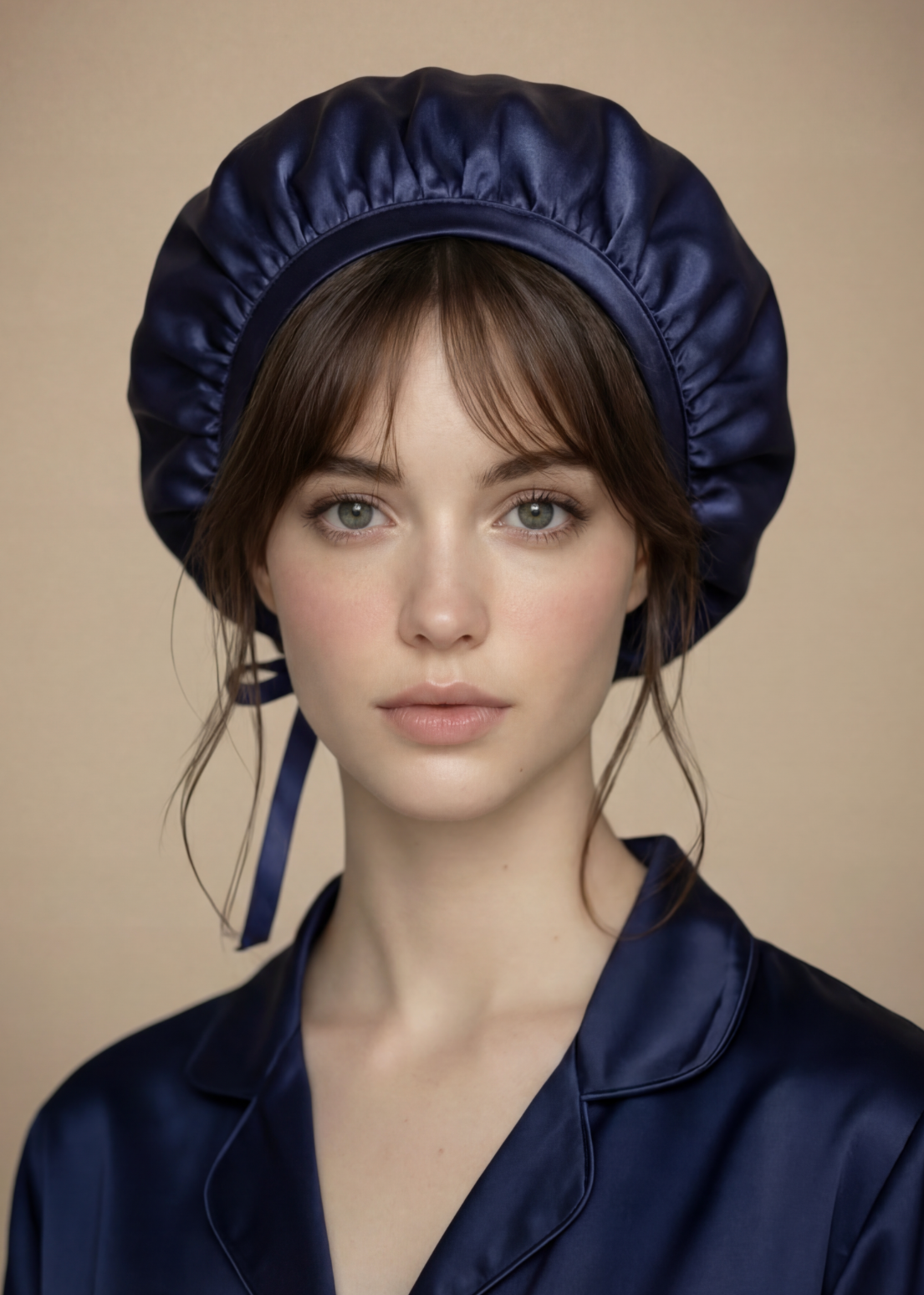 SILK HAIR BONNET MIDNIGHT BLUE
