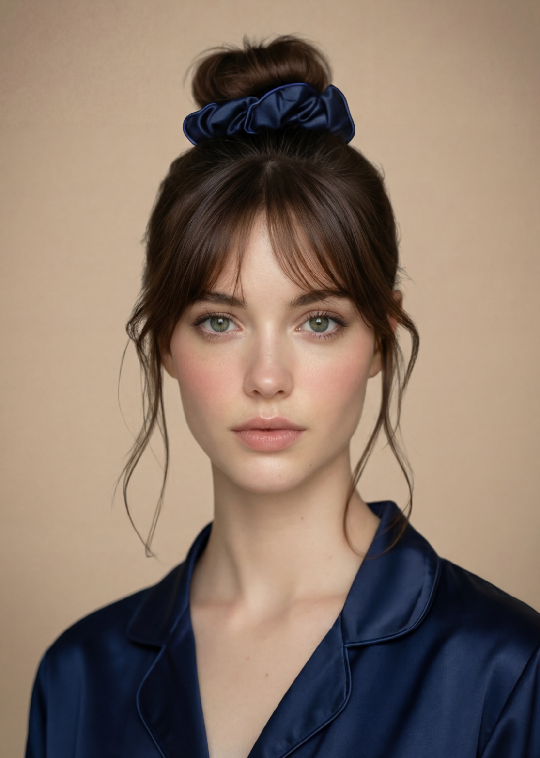 LARGE SILK SCRUNCHIE MIDNIGHT BLUE