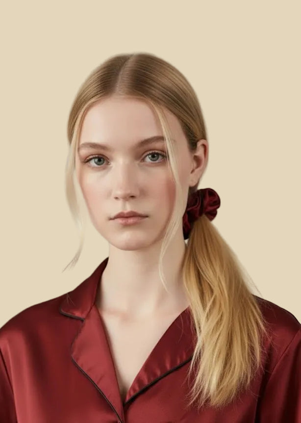 GRAND CROCHET EN SOIE ROUGE RUBIS