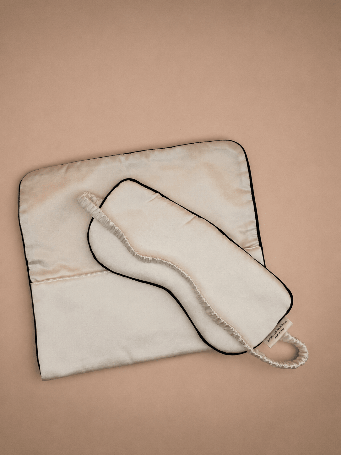 Schlafmaske aus Seide, Perlmutt, Elfenbein