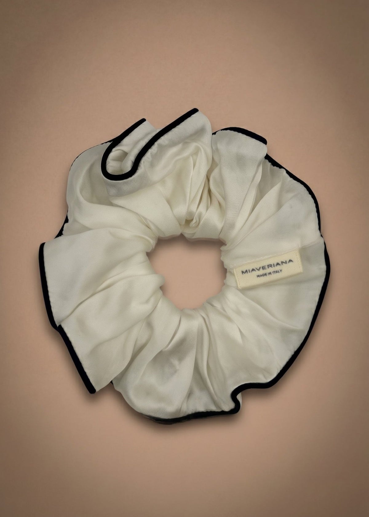Mulberry Silk Scrunchie with Signature Trim - MIAVERIANA
