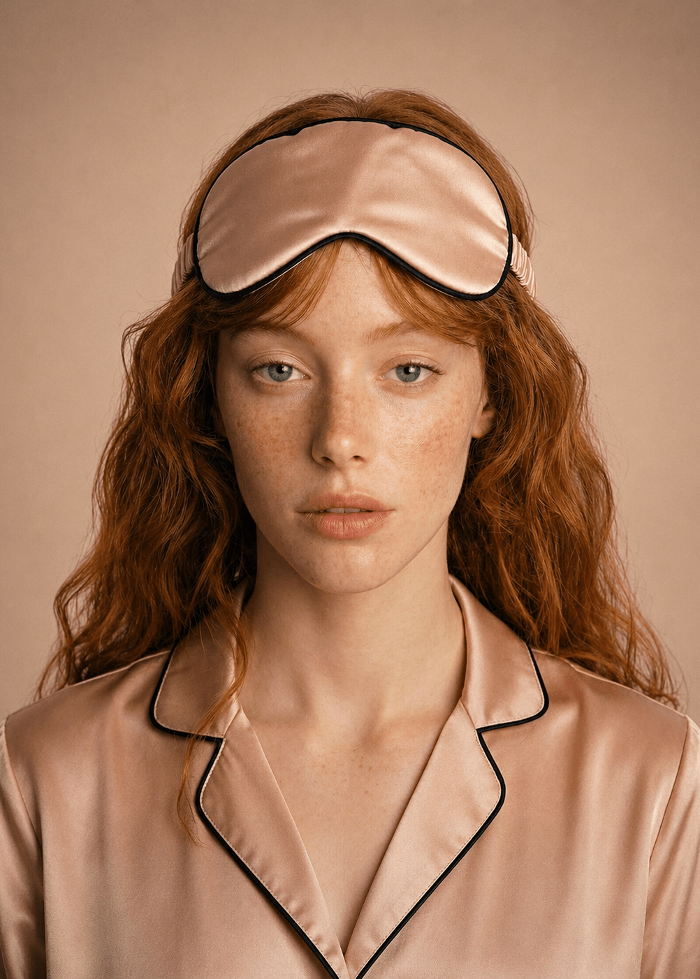 Rose Gold mulberry silk sleep mask set by MIAVERIANA