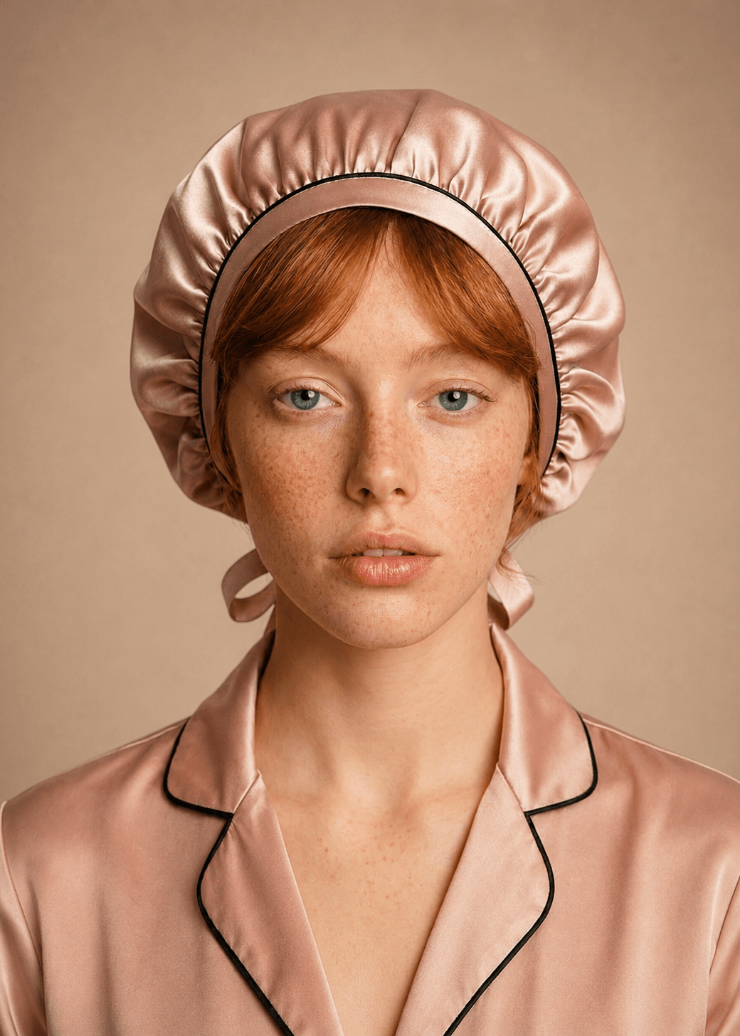 Rose Gold mulberry silk hair bonnet by MIAVERIANA