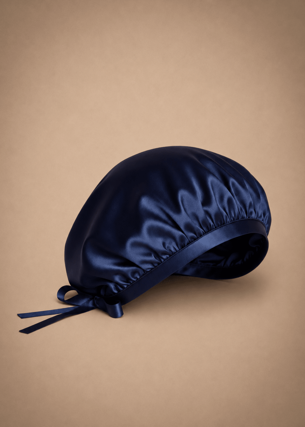 Midnight Blue mulberry silk hair bonnet by MIAVERIANA