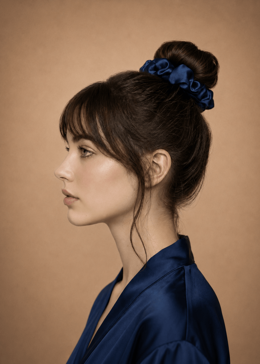 Midnight Blue classic mulberry silk scrunchie by MIAVERIANA
