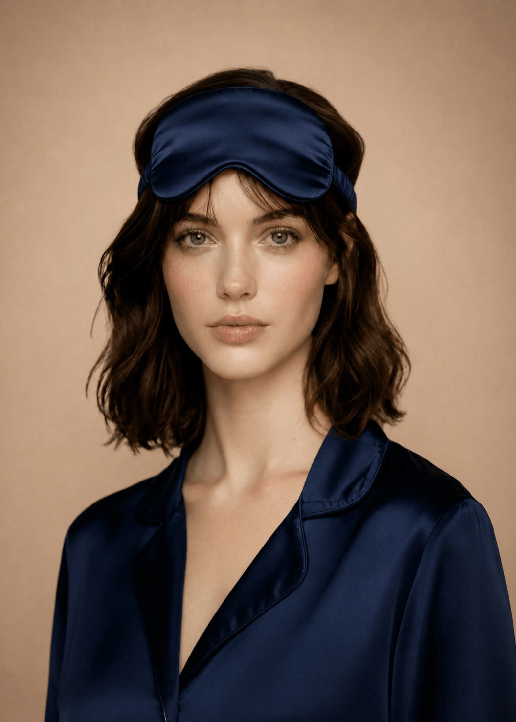 Midnight Blue mulberry silk sleep mask set by MIAVERIANA