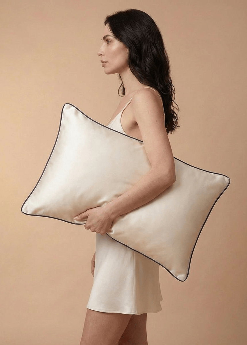 Pearl Ivory mulberry silk pillowcase by MIAVERIANA