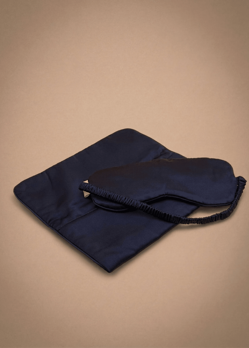 Seiden Schlafmaske Mitternachtsblau