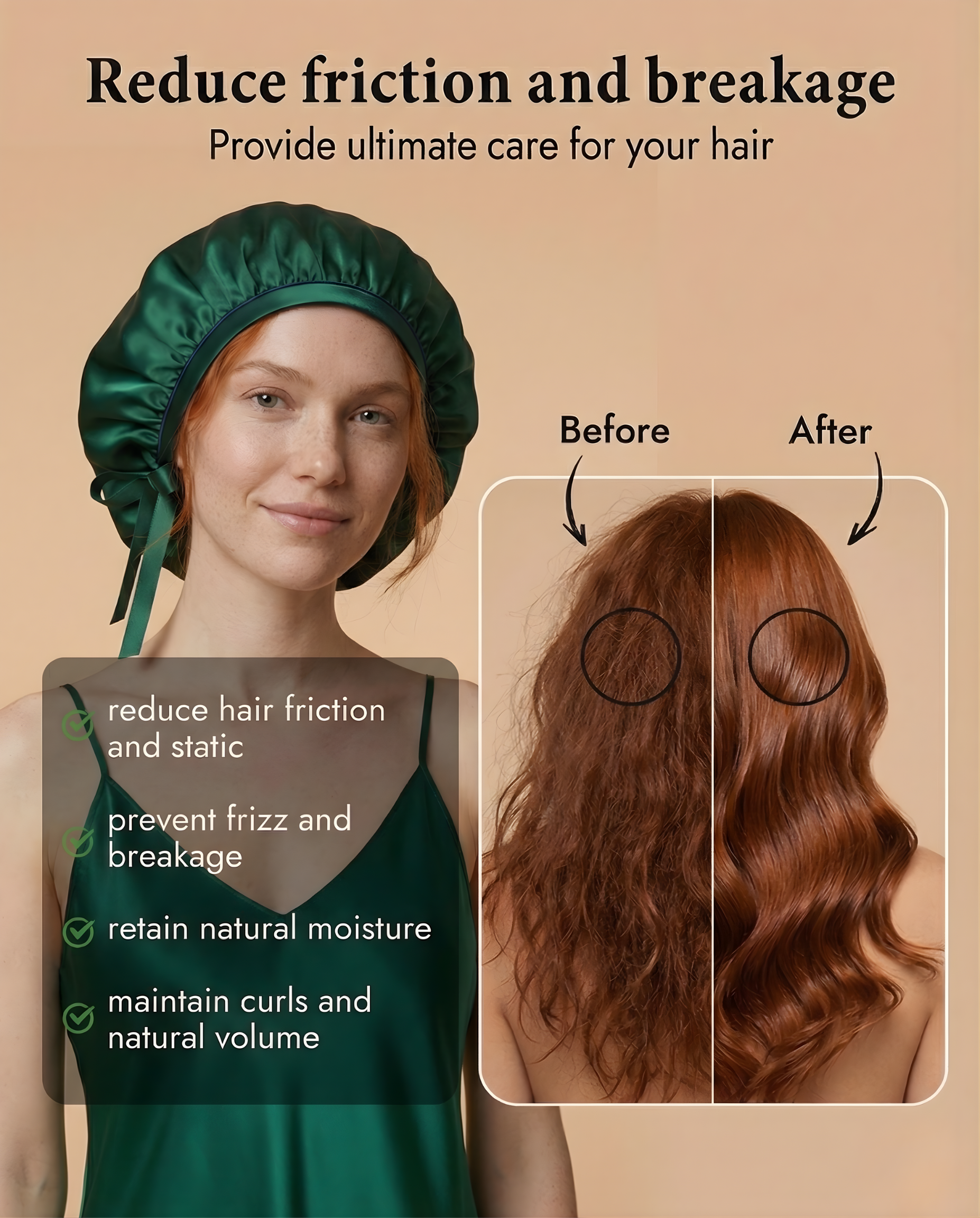 Seidenhaarhaube, perlenfarben, elfenbeinfarben