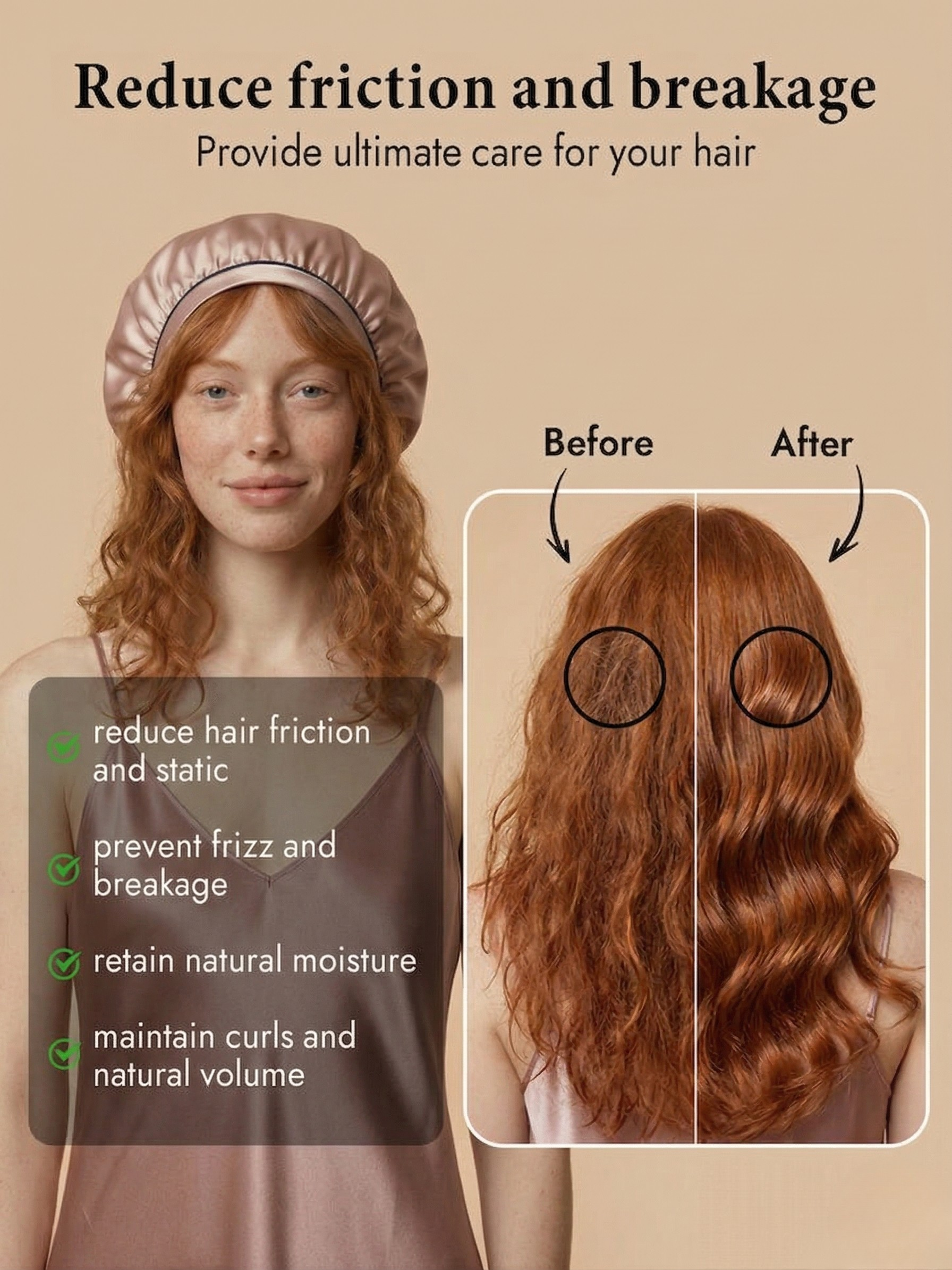 Seidenhaarhaube Champagner