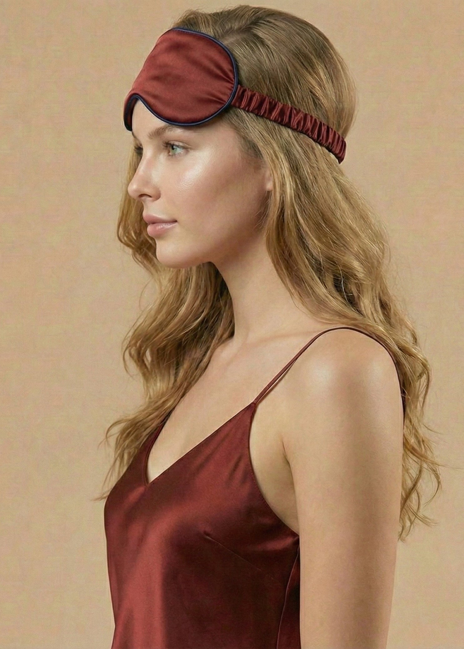 Seidenaugenmaske Rot Rubin