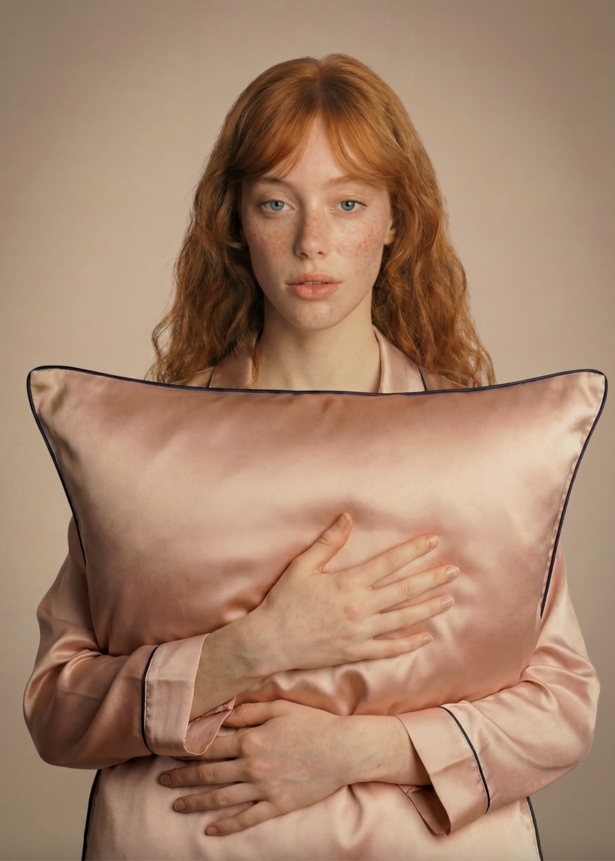 Seidenkissenbezug Roségold 