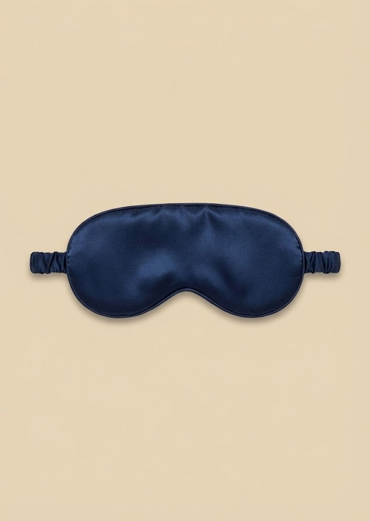MASQUE POUR LES YEUX EN SOIE BLEU NUIT