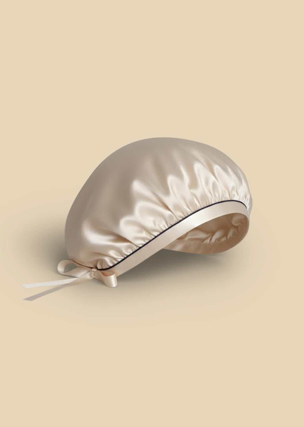 Seidenhaarhaube, perlenfarben, elfenbeinfarben