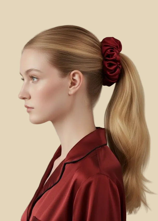 GRAND CROCHET EN SOIE ROUGE RUBIS