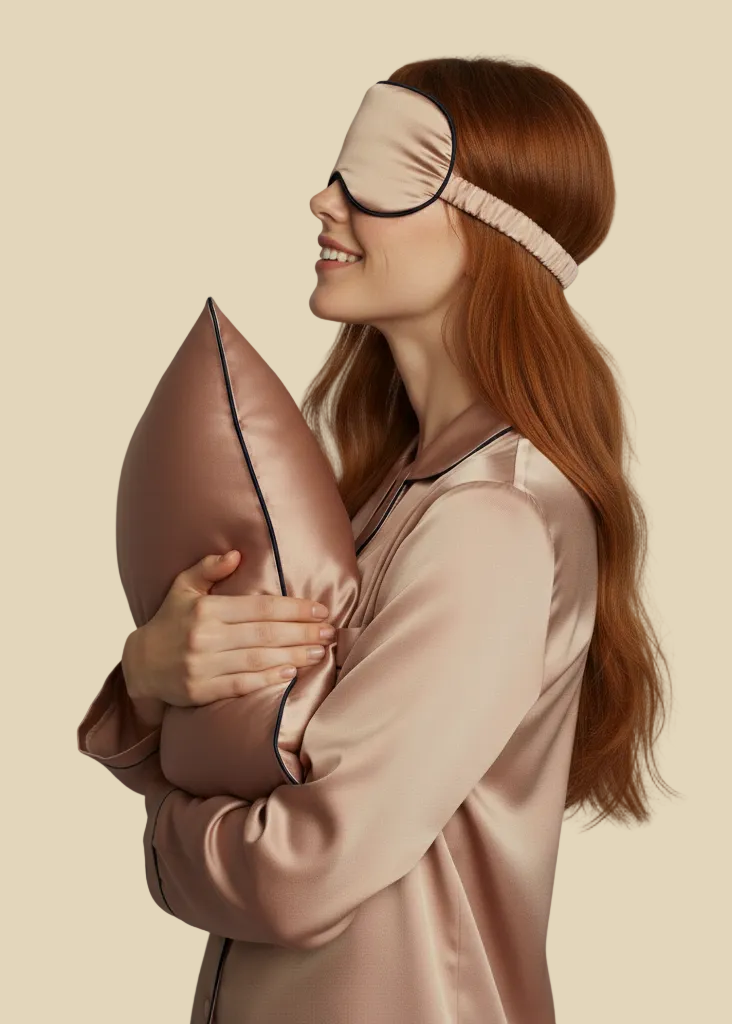 Seidenkissenbezug Roségold 